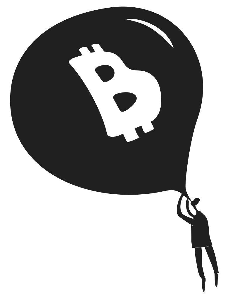 Person carried by a balloon